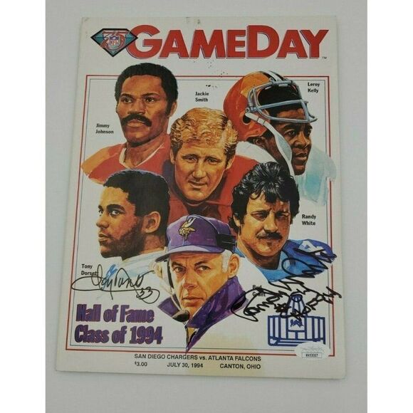 Tony Dorset & Randy White Signed Gameday Magazine  Autograph JSA  HOF 1994 - Picture 2 of 7